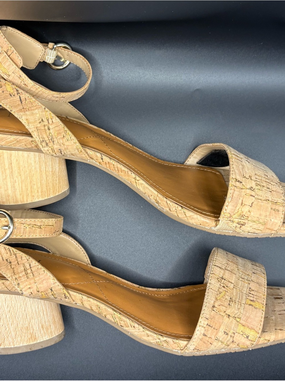 NYDJ Tan Cork-Accent Slide Sandals - Picture 5 of 6